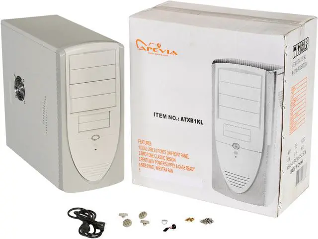 Alt view image 9 of 9 - APEVIA ATXB1KL Beige Steel ATX Mid Tower Computer Case