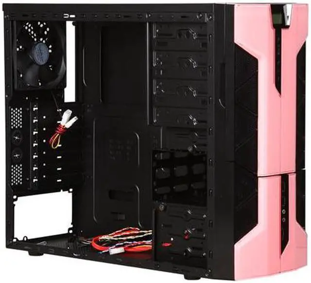 Alt view image 7 of 9 - APEVIA X-PLORER2 Series X-PLORER2-PK Black / Pink Steel ATX Mid Tower Computer Case