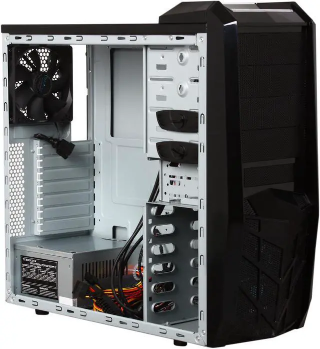 Alt view image 8 of 10 - APEVIA X-TROOPER Series X-TRP-NW-BK/450 Black Steel ATX Mid Tower Computer Case 450W Power Supply