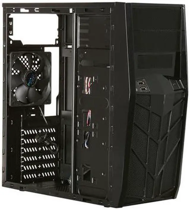 Alt view image 6 of 8 - APEVIA X-TROOPER Junior Series X-TRPJR-BK Black  Steel Micro ATX Mid Tower Computer Case  w/ Side Window
