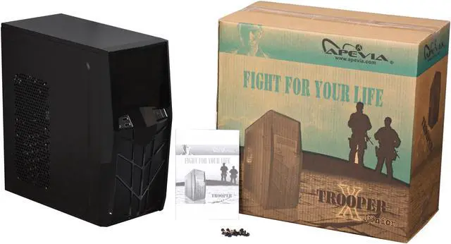 Alt view image 9 of 9 - APEVIA X-TROOPER Junior Series X-TRPJR-NW-BK Black Steel Micro ATX Mid Tower Computer Case