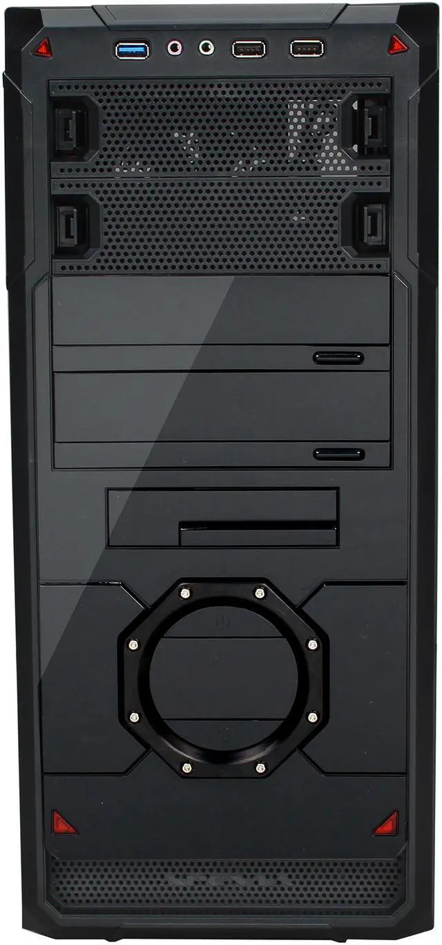 Alt view image 3 of 10 - APEVIA X-DREAMER4 Series X-DREAMER4-RD Black / Red Steel ATX Mid Tower Computer Case
