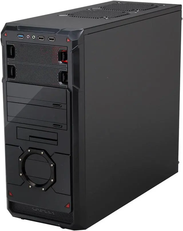 Alt view image 4 of 10 - APEVIA X-DREAMER4 Series X-DREAMER4-RD Black / Red Steel ATX Mid Tower Computer Case