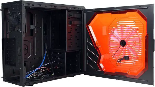 Alt view image 6 of 10 - APEVIA X-DREAMER4 Series X-DREAMER4-RD Black / Red Steel ATX Mid Tower Computer Case