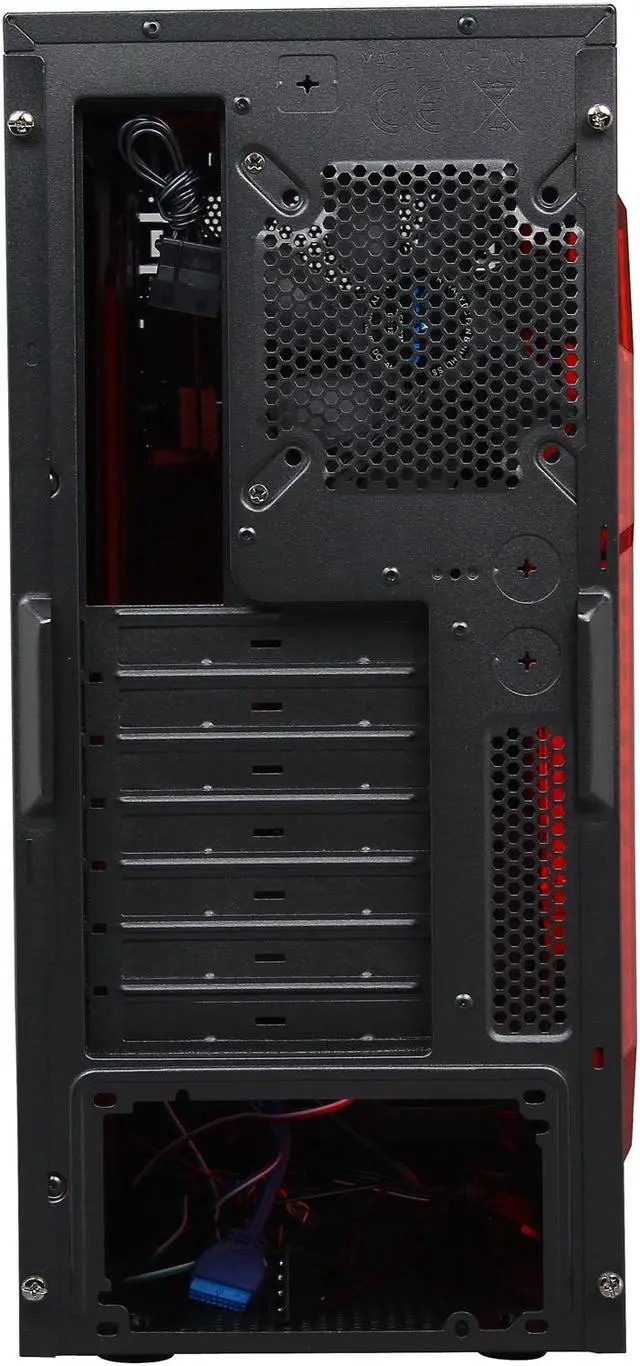 Alt view image 9 of 10 - APEVIA X-DREAMER4 Series X-DREAMER4-RD Black / Red Steel ATX Mid Tower Computer Case