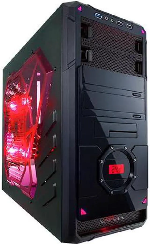 Main image of APEVIA X-DREAMER4 Series X-DREAMER4-RD Black / Red Steel ATX Mid Tower Computer Case