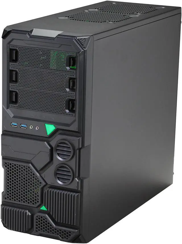 Alt view image 4 of 10 - APEVIA X-Sniper X-SNIPER2-GN Black Steel ATX Mid Tower Computer Case w/ Side Window-Green