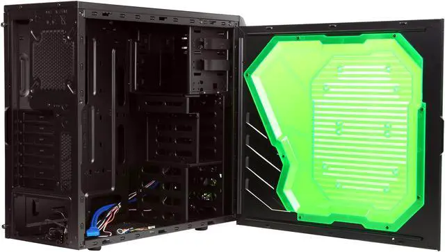 Alt view image 6 of 10 - APEVIA X-Sniper X-SNIPER2-GN Black Steel ATX Mid Tower Computer Case w/ Side Window-Green
