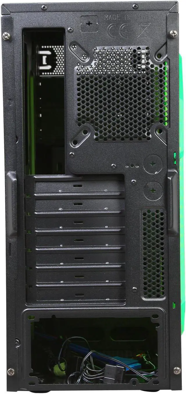 Alt view image 9 of 10 - APEVIA X-Sniper X-SNIPER2-GN Black Steel ATX Mid Tower Computer Case w/ Side Window-Green