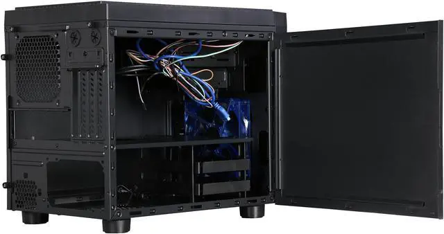 Alt view image 5 of 10 - APEVIA X-QPACK3-NW-BK Black SECC Micro ATX Cube Case Computer Case