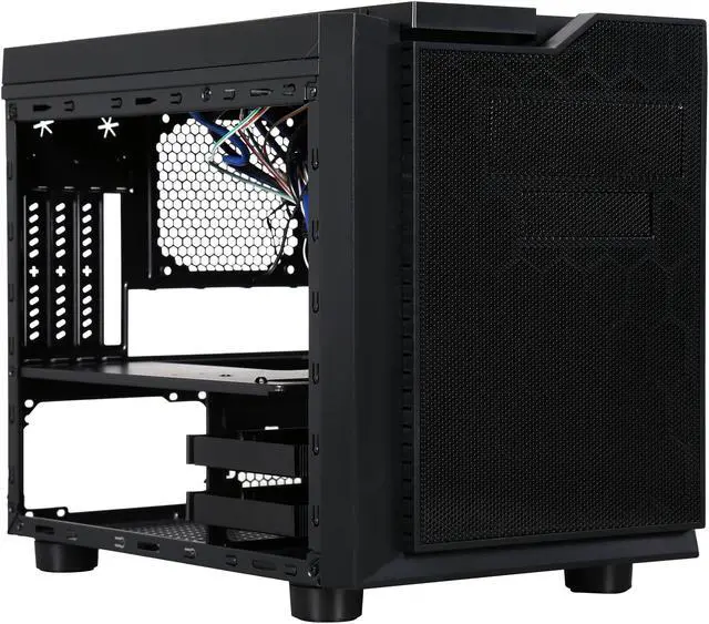Alt view image 7 of 10 - APEVIA X-QPACK3-NW-BK Black SECC Micro ATX Cube Case Computer Case