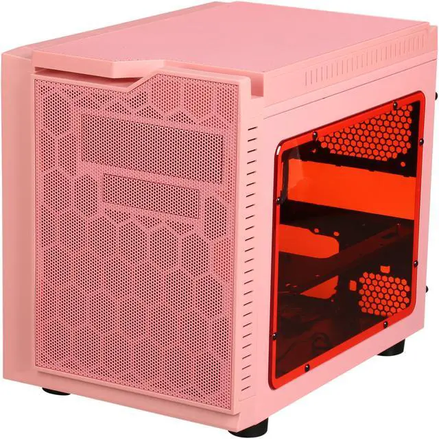 Alt view image 3 of 8 - APEVIA X-QPACK3-PK Pink SECC Micro ATX Cube Case Computer Case