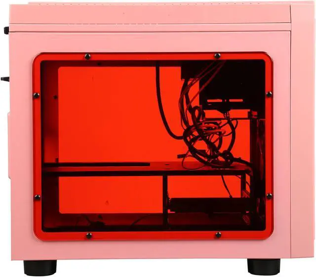Alt view image 4 of 8 - APEVIA X-QPACK3-PK Pink SECC Micro ATX Cube Case Computer Case