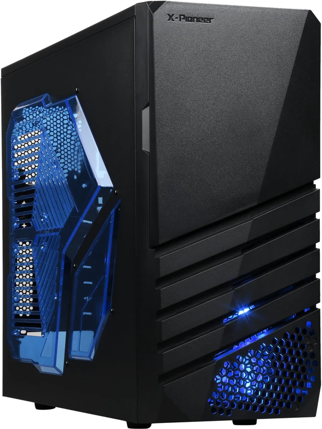 Open Box: APEVIA X-Pioneer X-PIONEER-BL Black / Blue Computer Case ...