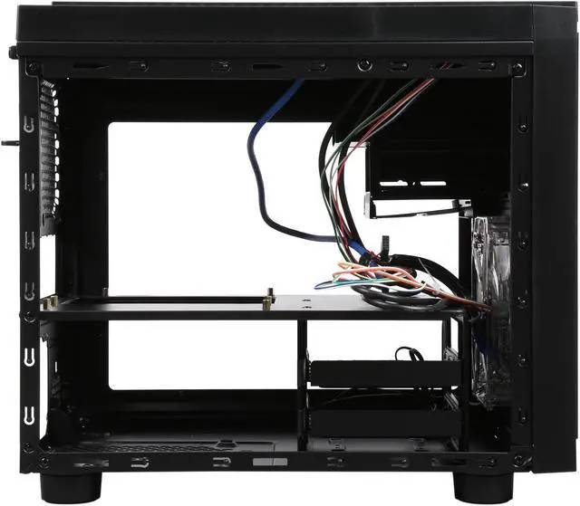 Alt view image 7 of 10 - APEVIA X-QPACK3-CL Black Case w/ White LED Fan SECC Black Metal Micro ATX Cube Case Computer Case