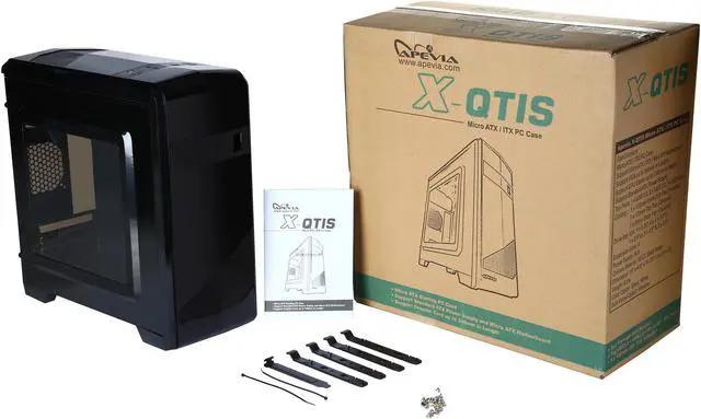 Alt view image 11 of 11 - APEVIA X-QTIS-BK Black SECC Micro ATX / ITX / Mini ITX Computer Case