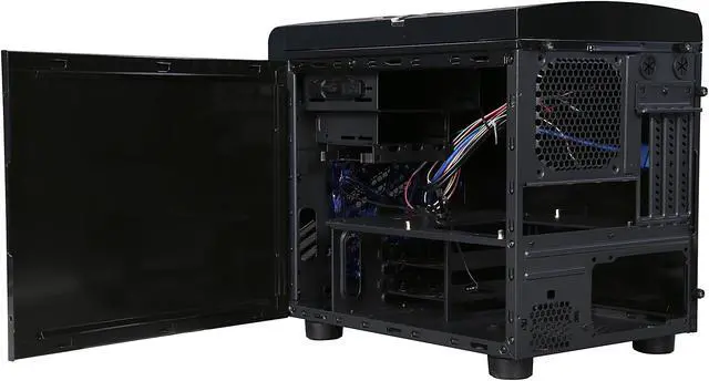 Alt view image 6 of 11 - APEVIA X-QBER-NW-BK Black SECC Micro ATX / ITX Cube Case Computer Case