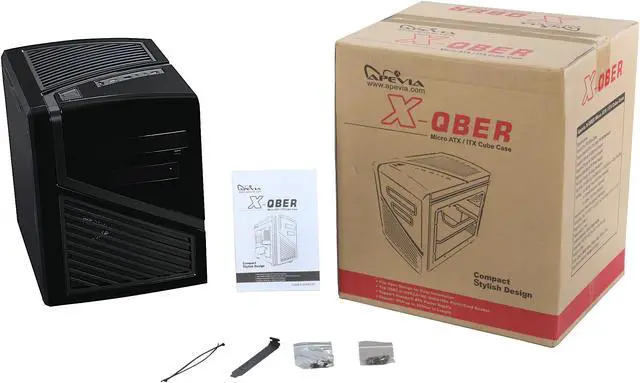Alt view image 11 of 11 - APEVIA X-QBER-NW-BK Black SECC Micro ATX / ITX Cube Case Computer Case