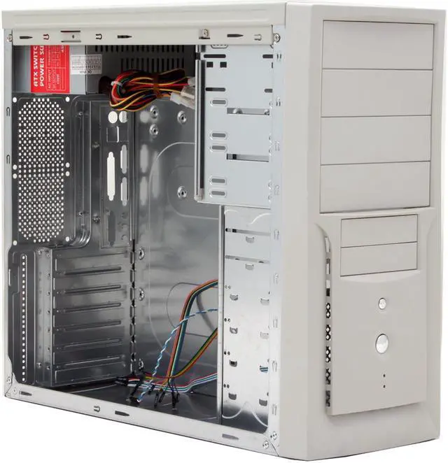 Alt view image 8 of 13 - POWMAX CP808PL-1 Beige SGCC steel ATX Mid Tower Computer Case 450W Power Supply