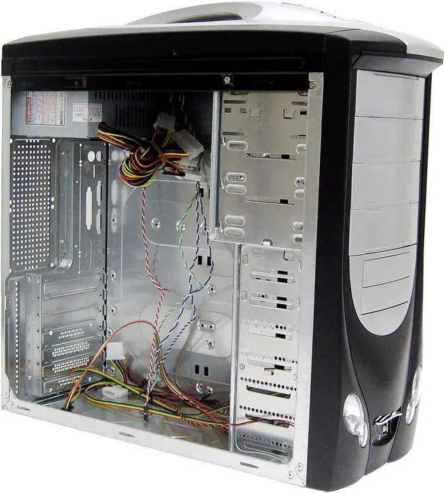 Alt view image 11 of 18 - POWMAX CP0327PL-4 Window Black/ Silver SGCC ATX Mid Tower Computer Case 400W Power Supply