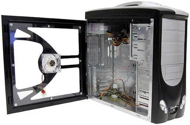 Alt view image 9 of 18 - POWMAX CP0327PL-4 Window Black/ Silver SGCC ATX Mid Tower Computer Case 400W Power Supply