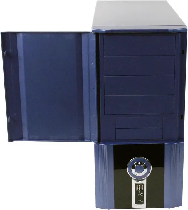 Alt view image 4 of 14 - POWMAX 702 MATRIX CP702-3 Blue Steel ATX Mid Tower Computer Case 450W Power Supply