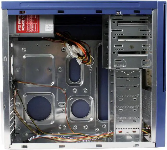 Alt view image 8 of 14 - POWMAX 702 MATRIX CP702-3 Blue Steel ATX Mid Tower Computer Case 450W Power Supply