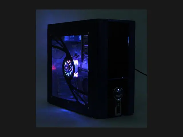 Alt view image 14 of 14 - POWMAX 702 MATRIX CP702-3 Blue Steel ATX Mid Tower Computer Case 450W Power Supply