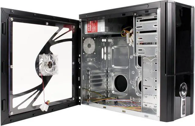 Alt view image 6 of 15 - POWMAX 702 MATRIX CP702-7 Black Steel ATX Mid Tower Computer Case 450W Power Supply