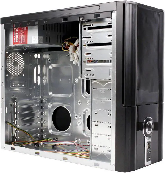 Alt view image 7 of 15 - POWMAX 702 MATRIX CP702-7 Black Steel ATX Mid Tower Computer Case 450W Power Supply