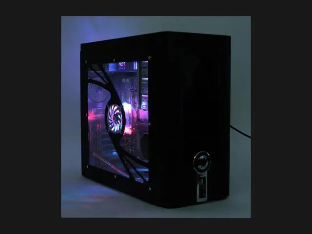 Alt view image 15 of 15 - POWMAX 702 MATRIX CP702-7 Black Steel ATX Mid Tower Computer Case 450W Power Supply