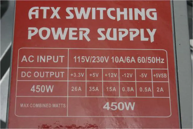 Alt view image 15 of 16 - POWMAX Bio II CP601-4 Red All Metal Construction (SGCC) ATX Mid Tower Computer Case 450W Single Fan Power Supply