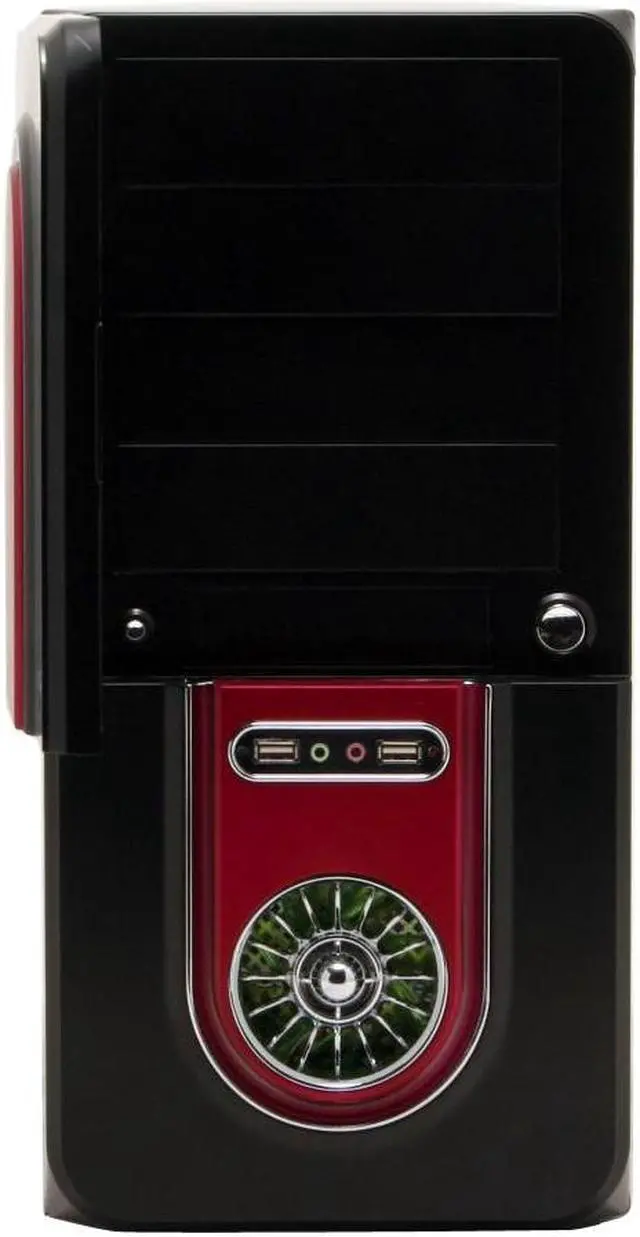 Alt view image 4 of 14 - POWMAX CP803-1 Black/Red All Metal Construction (SGCC) ATX Mid Tower Computer Case 450W Power Supply