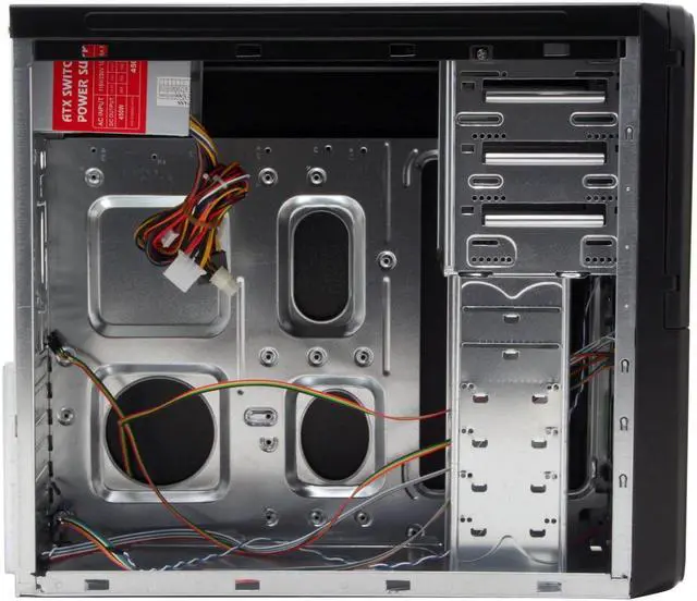 Alt view image 8 of 14 - POWMAX CP803-1 Black/Red All Metal Construction (SGCC) ATX Mid Tower Computer Case 450W Power Supply