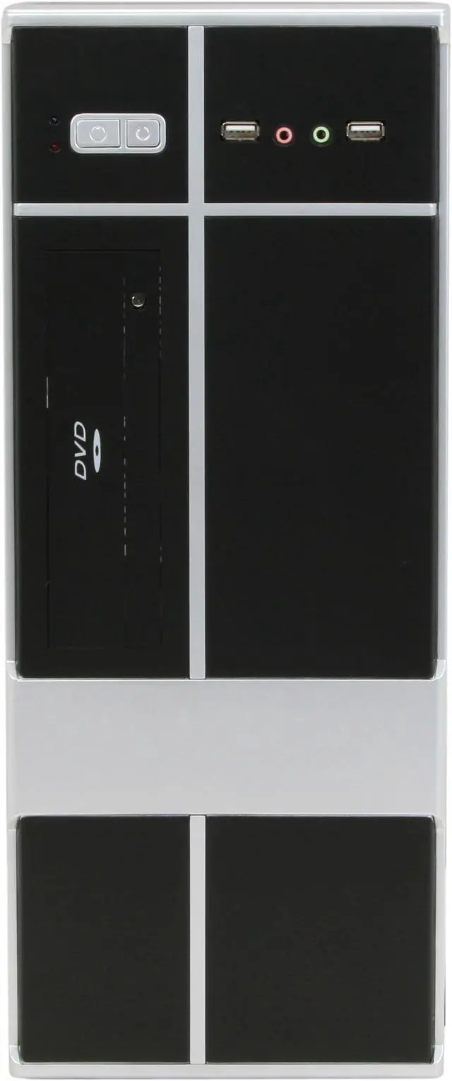 Alt view image 2 of 11 - POWMAX MATX3308-B Black SGCC Steel ATX Mini Tower Computer Case 400W Power Supply