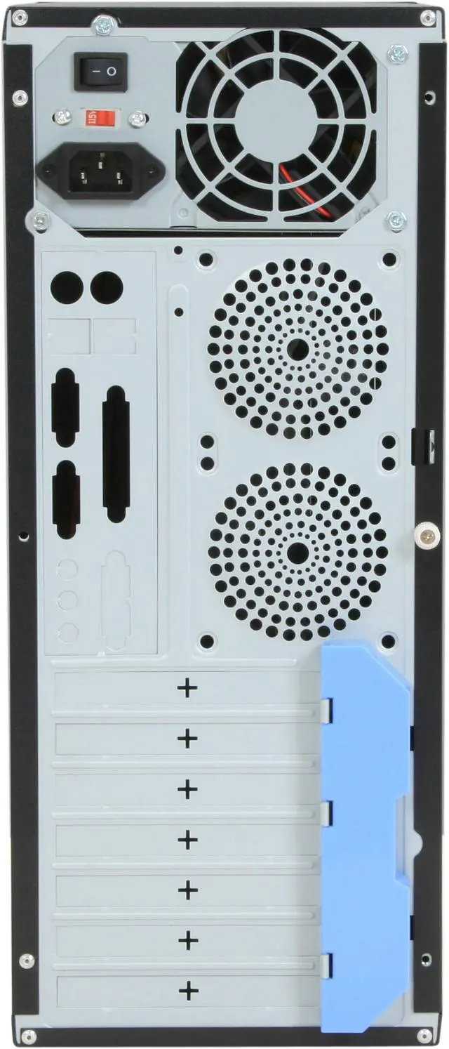 Alt view image 10 of 11 - POWMAX MATX3308-B Black SGCC Steel ATX Mini Tower Computer Case 400W Power Supply