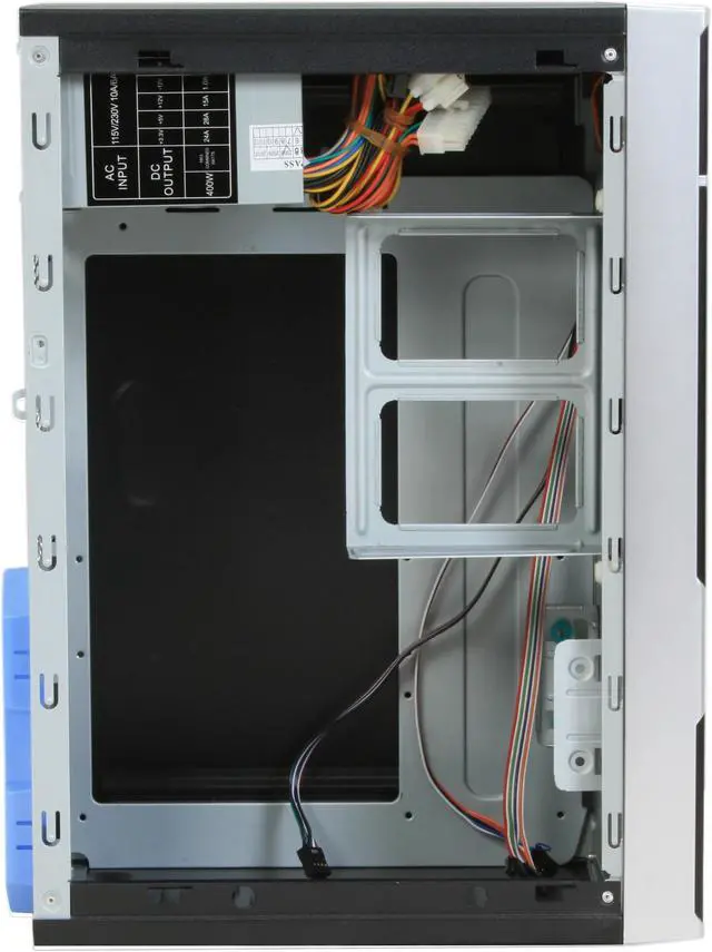 Alt view image 7 of 11 - POWMAX MATX3308-B Black SGCC Steel ATX Mini Tower Computer Case 400W Power Supply