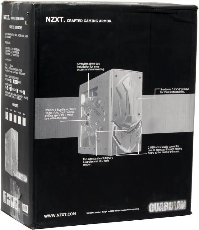 Alt view image 14 of 14 - NZXT GUARDIAN SIL Silver SECC STEEL ATX Mid Tower Computer Case 420 Watts PS2 ATX 12V Power Supply