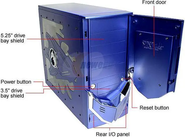 Alt view image 4 of 14 - NZXT GUARDIAN BLU Blue SECC STEEL ATX Mid Tower Computer Case 400 Watts PS2 ATX 12V Power Supply