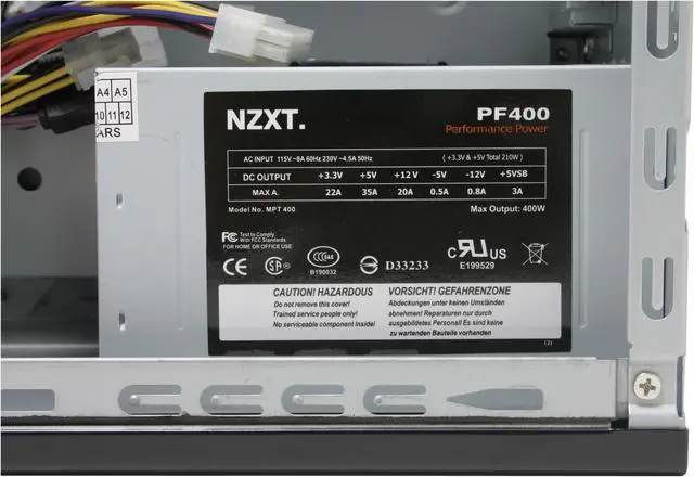 Alt view image 9 of 14 - NZXT GUARDIAN GRN Green SECC Steel ATX Mid Tower Computer Case 400W Power Supply