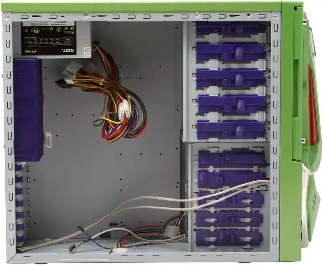 Alt view image 12 of 14 - NZXT GUARDIAN GRN Green SECC Steel ATX Mid Tower Computer Case 400W Power Supply