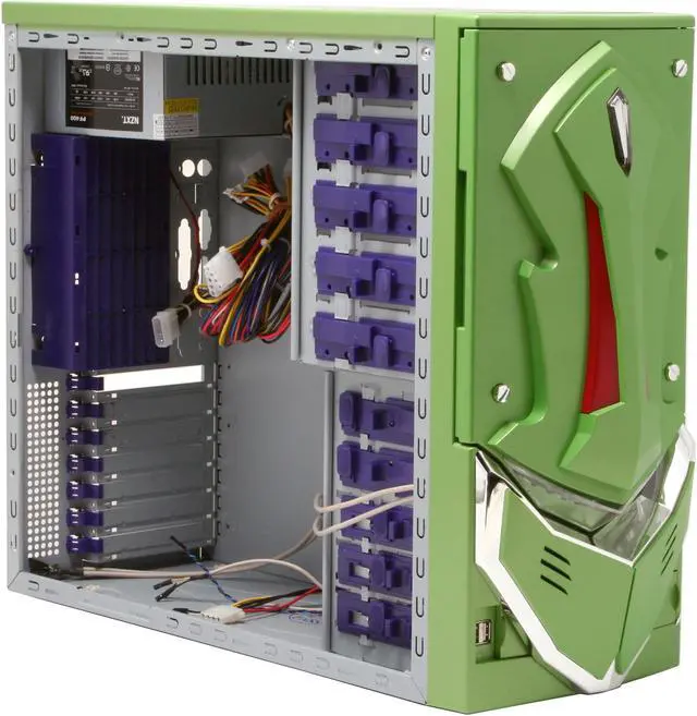 Alt view image 13 of 14 - NZXT GUARDIAN GRN Green SECC Steel ATX Mid Tower Computer Case 400W Power Supply