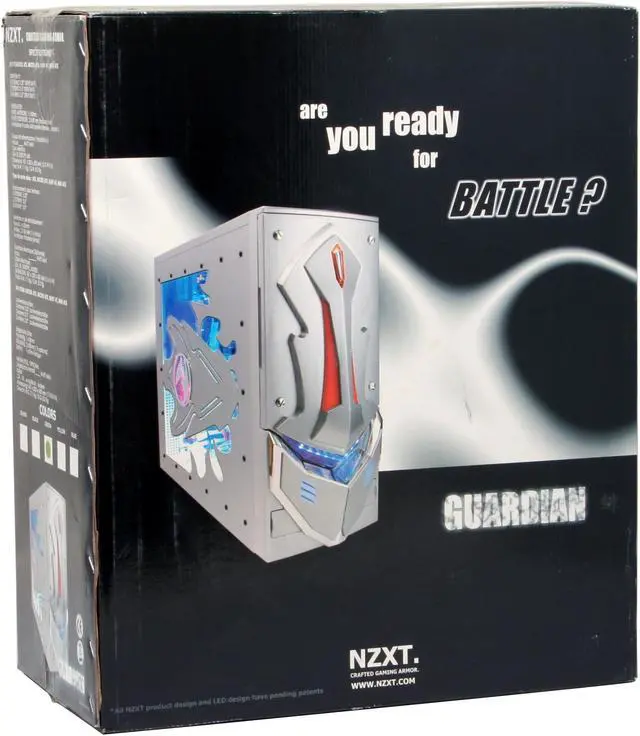 Alt view image 14 of 14 - NZXT GUARDIAN GRN Green SECC Steel ATX Mid Tower Computer Case 400W Power Supply