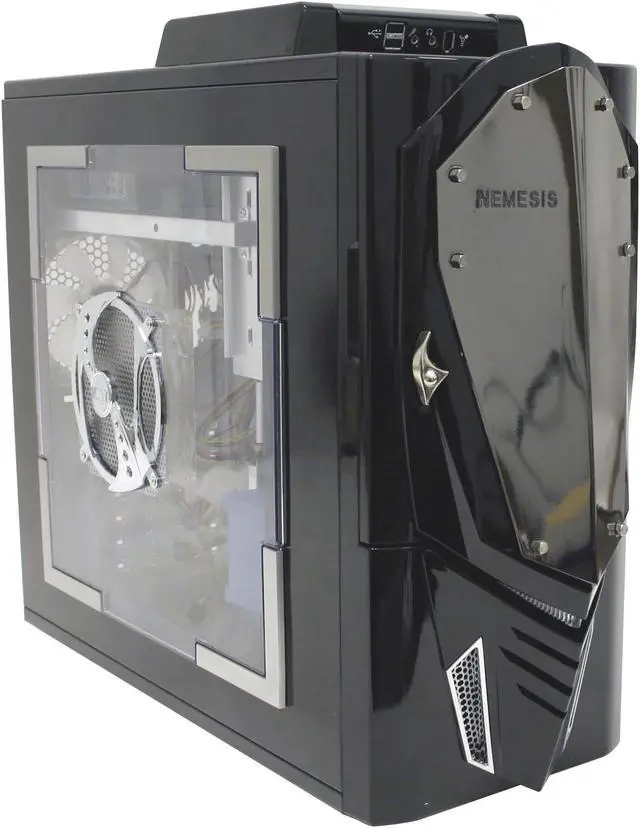 Alt view image 2 of 13 - NZXT NEMESIS ELITE BLK Black 1.0 mm ALUMINUM ATX Mid Tower Computer Case 400 WATT PS2 ATX 12V Power Supply
