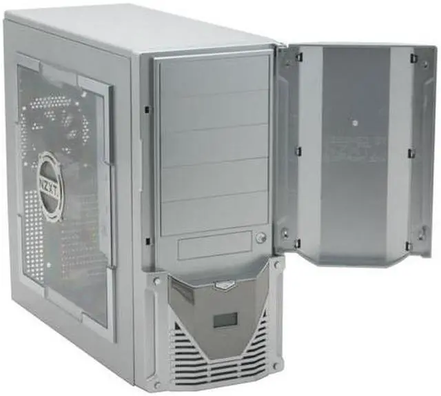 Alt view image 4 of 19 - NZXT TRINITY SLV Silver SECC Steel ATX Mid Tower Computer Case 400 WATT PS2 ATX 12V Power Supply