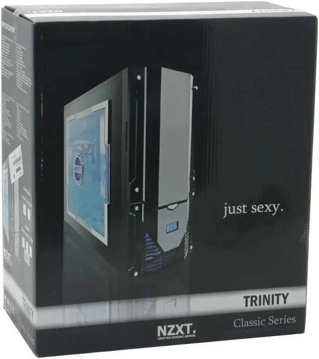 Alt view image 19 of 19 - NZXT TRINITY SLV Silver SECC Steel ATX Mid Tower Computer Case 400 WATT PS2 ATX 12V Power Supply