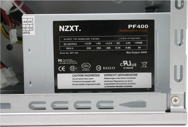 Alt view image 16 of 19 - NZXT TRINITY SLV Silver SECC Steel ATX Mid Tower Computer Case 400 WATT PS2 ATX 12V Power Supply