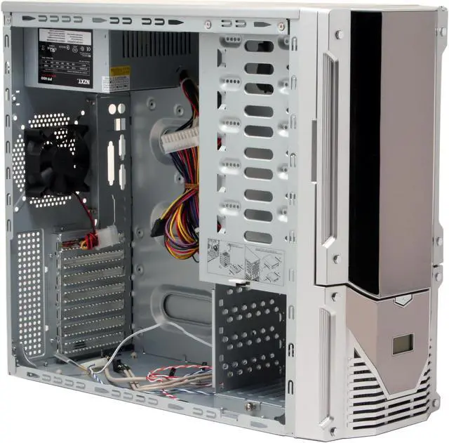 Alt view image 12 of 19 - NZXT TRINITY SLV Silver SECC Steel ATX Mid Tower Computer Case 400 WATT PS2 ATX 12V Power Supply