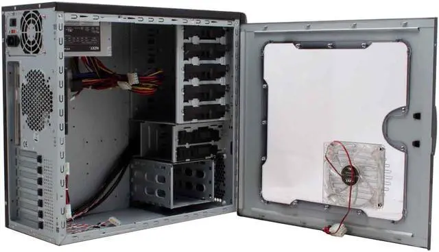 Alt view image 10 of 17 - NZXT APOLLO BLACK Black SECC Steel Chassis ATX Mid Tower Computer Case 400W Power Supply