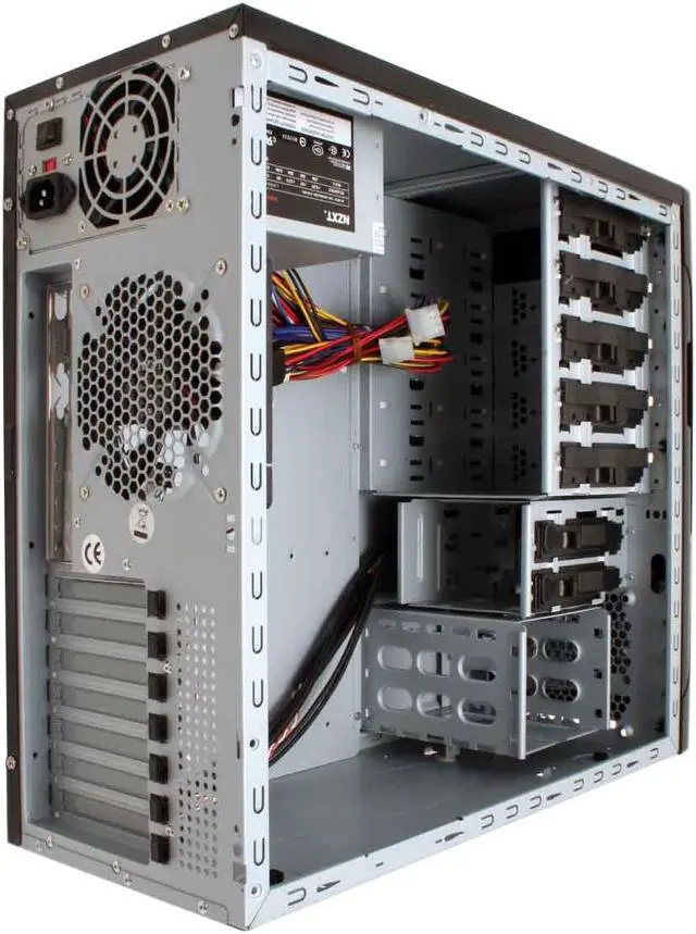 Alt view image 12 of 17 - NZXT APOLLO BLACK Black SECC Steel Chassis ATX Mid Tower Computer Case 400W Power Supply